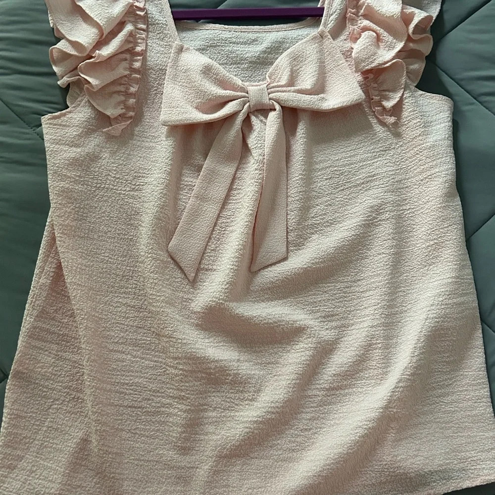 Pink Ruffle Sleeve Top - Picture 2 of 3